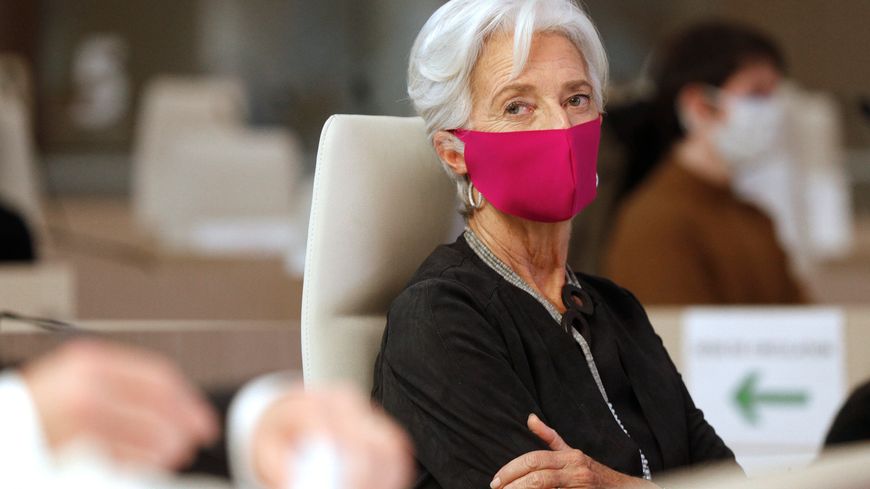 19/10/2020, SAINT-OUEN, FRANCE - Christine Lagarde, ancienne ministre de l'Economie et aujourd'hui Présidente de la Banque Centrale Europénne
