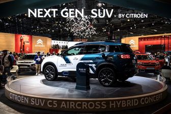 Citroën présente son concept de SUV hybride C5 au Mondial de l’automobile de Paris, le 4 octobre 2018. Citroën présente son concept de SUV hybride C5 au Mondial de l’automobile de Paris, le 4 octobre 2018.