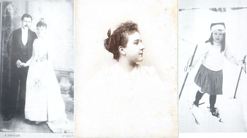 Photo de mariage de Suzanne / portrait de jeunesse / puis sa fille Jacqueline