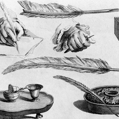 Illustration réalisée par Charles Paillasson pour l'article "L'art d'écrire" de l'Encyclopédie de Denis Diderot.