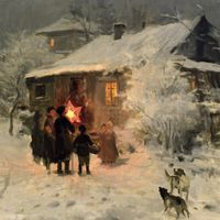 La nuit de Noël par Nikolai Kornilovich Pimonenko (1862-1912)