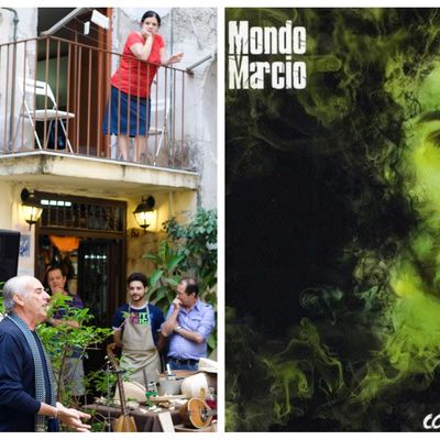 chanteur dans les rues de Naples / pochette d'un album du rappeur Mondo Marcio