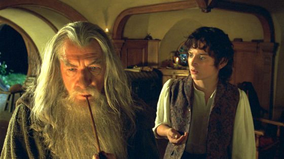 Ian McKellen (Gandalf) et Elijah Wood (Frodon) dans Le Seigneur des anneaux - la communauté de l'anneau - de Peter Jackson. - New Line/WireImage