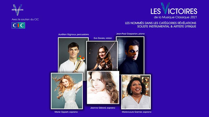 Les nommés des catégories révélations soliste instrumental et artiste lyrique aux Victoires de la Musique Classique 2021
