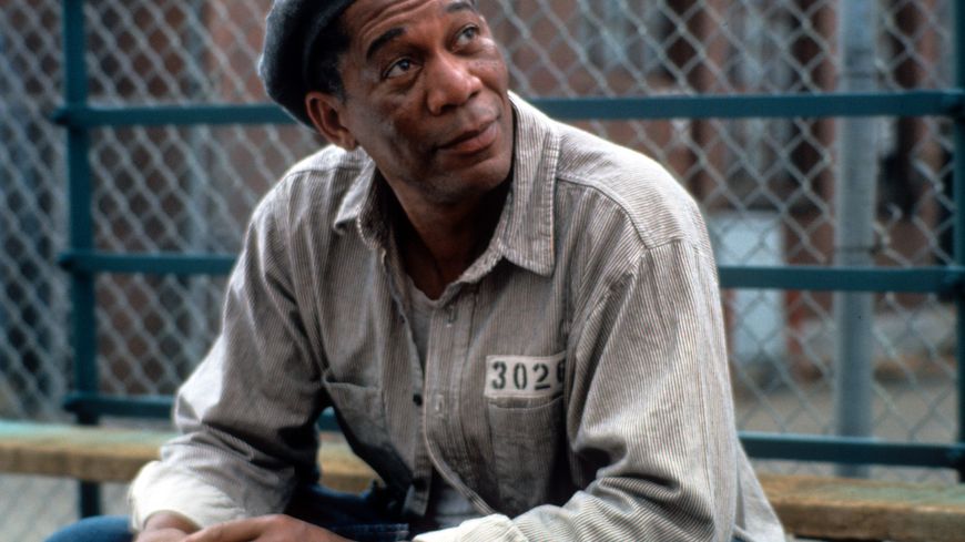 L'acteur américain Morgan Freeman dans le film "Les Evadés", avec la voix française de Benoît Allemane