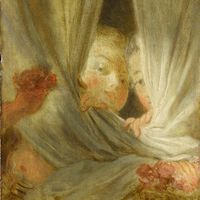Jean Honoré Fragonard, Les Curieuses, vers 1775-1780, huile sur bois, 16,5 × 12,5 cm
