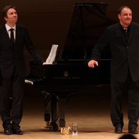 Le baryton Matthias Goerne et le pianiste Leif Ove Andsnes lors d'un récital au Carnegie Hall de New York, en 2012
