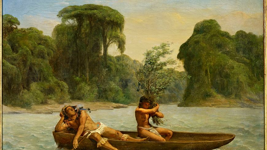 Deux Indiens en pirogue, vers 1860-1861 Huile sur toile, 50,2 × 61 cm Paris, musée du Quai Branly