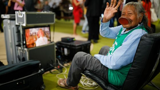 Le cacique Raoni à la chambre des députés brésilienne, à Brasilia, le 18 janvier 2021. ©AFP - Sergio Lima