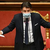 Giuseppe Conte au sénat italien, le 19/01/21