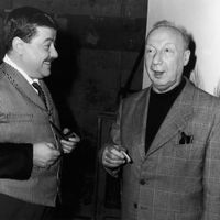 Pierre Dac et Francis Blanche à Nice le 3 janvier 1960.