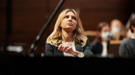 Vanessa Benelli Mosell en répétition à l'Auditorium de Radio France, Paris