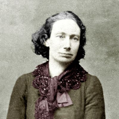 Louise Michel (1830 - 1905), anarchiste, socialiste, écrivaine, institutrice, elle pris part à la Commune en 1871., colorized document