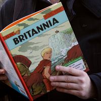 "Britannia", bande dessinée de la série Alix en 2015, dans le style de son créateur Jacques Martin.