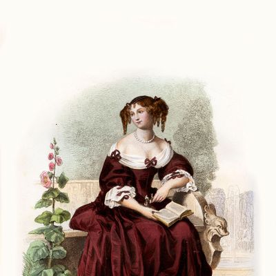 Marie-Madeleine Pioche de La Vergne, comtesse de La Fayette, mieux connue sous le nom de Madame de La Fayette. Écrivain français, l'un des premiers romanciers. 1633-1693. Gravure de Geille