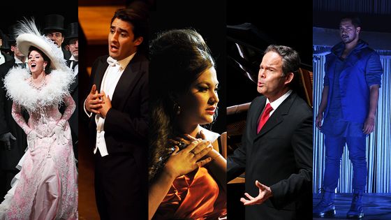 Lisette Oropesa, soprano - Charles Castronovo, ténor - Aigul Akhmetshina, mezzo-soprano -Sir Gerald Finley, baryton - Filipe Manu, ténor ©Getty - Photos by Hiroyuki Ito, Lawrence K. Ho/Los Angeles Times, Robbie Jack/Corbis