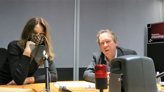 France Musique, studio 361... Carla Bruni & Benoît Duteurtre ©Radio France - Annick Haumier / RF