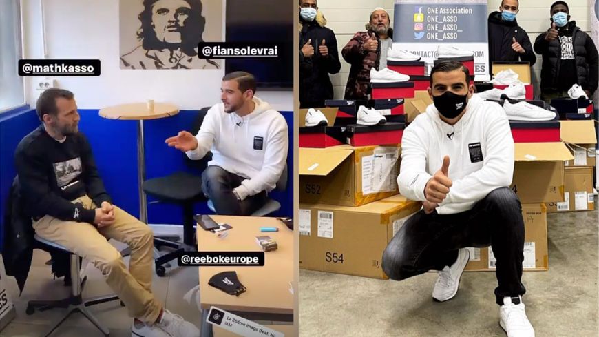 Mathieu Kassovitz et Fianso / Fianso et les membres de l'association "ONE ASSO" - Capture d'écran de la Storie IG de @daphneoudaph