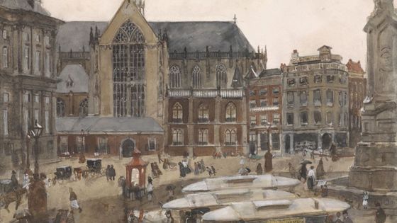 Vue de la Place du Dam à Amsterdam en 1895 - Sepia Times/Universal Images Group/Getty Images