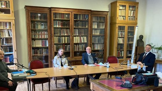 A. Chryssostalis, L. Plazenet, B. Gain et L.-A. Sanchi à l'Institut d'histoire du droit Jean Gaudemet (Collège Sainte-Barbe) - Radio France
