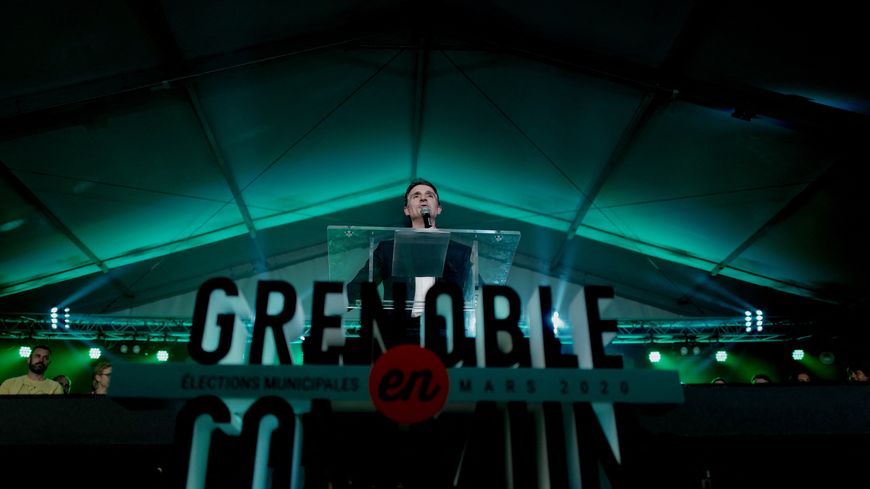 Eric Piolle lors de la campagne municipale à Grenoble ; 11 mars 2020.
