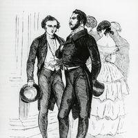 Illustration du roman 'Le Rouge et le Noir' de Stendhal.