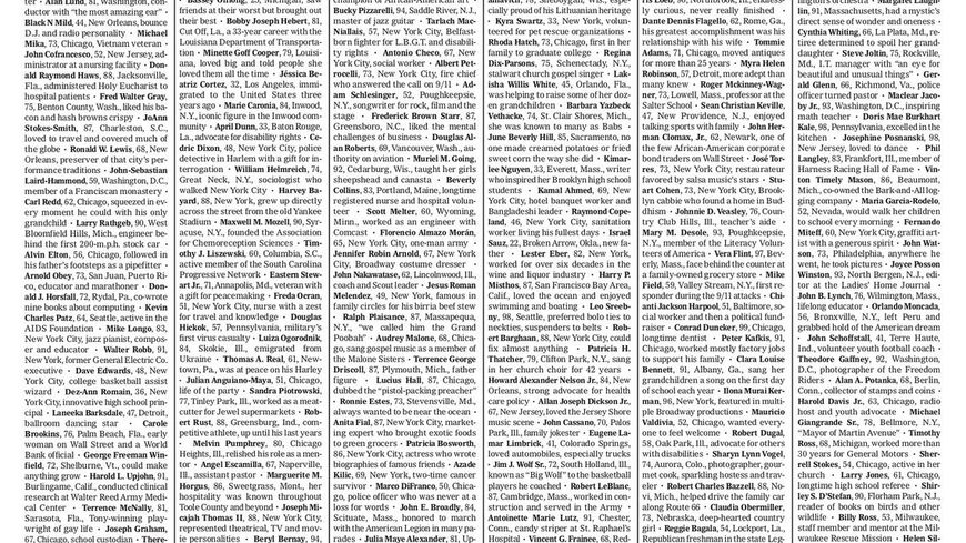Une spéciale du NYT pour les 100 000 morts du Covid-1ç, le 24 mai 2020