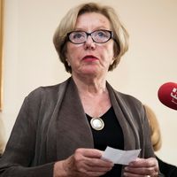 L'écrivaine Danièle Sallenave, pour la remise du Prix Femina à Paris le 8 Novembre, 2017.