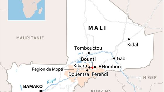 Carte du Mali ©AFP - Laurence SAUBADU, Sophie RAMIS, Manel MENGUELTI