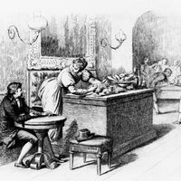 Illustration pour le rouge et le noir, roman de Stendhal (1783-1842), gravure de Henri-Joseph Dubouchet (1833-1909), publié par Conquet, 1884, Paris.