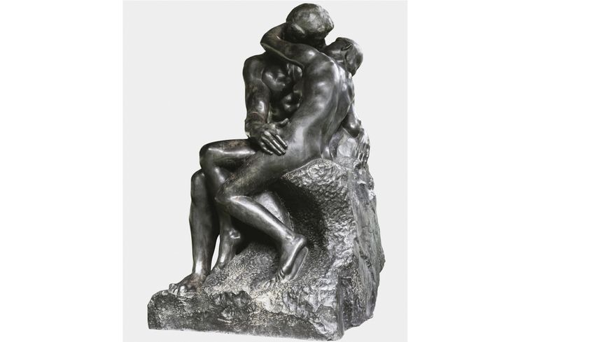 Auguste Rodin : Le Baiser, grand modèle, 1889–1898 Bronze (Coubertin, 2008), 181,5 x 112,3 x 117 cm. Collection Fondation Pierre Gianadda, Martigny