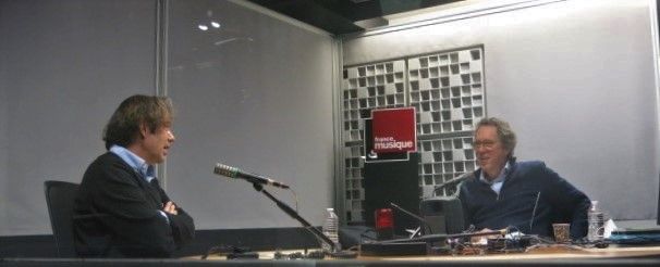 France Musique, studio 361... Stéphane Lerouge & Benoît Duteurtre (g. à d.)