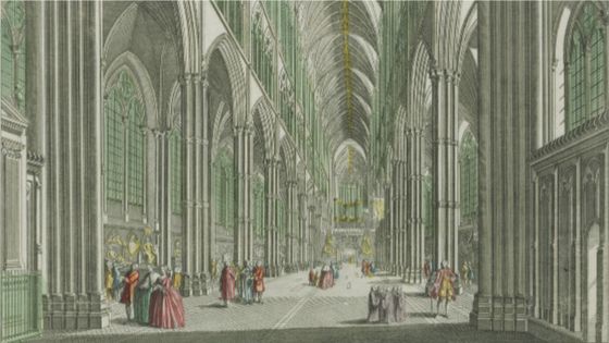 Abbaye de Westminster vers 1760. Estampe - BnF-Gallica