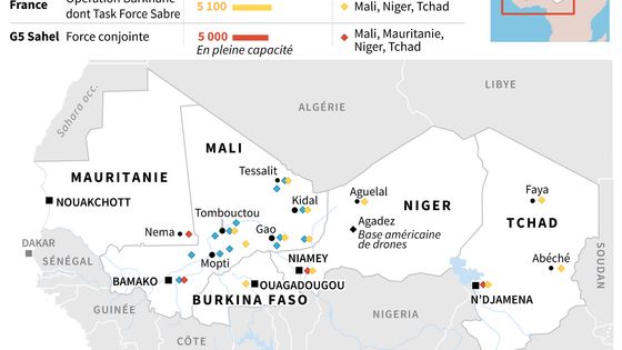 Carte de la situation militaire au Sahel établie par l'AFP fin décembre 2020 ©Sipa - Kun TIAN, Gillian HANDYSIDE / AFP