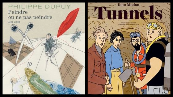 Couvertures de "Peintre ou ne pas peindre" de Philippe Dupuy et "Tunnels" de Rutu Modan - Editions Dupuis // Editions Actes Sud