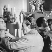 Visconti et Helmut Berger sur le tournage de "Ludwig ou Le crépuscule des dieux" (1972)