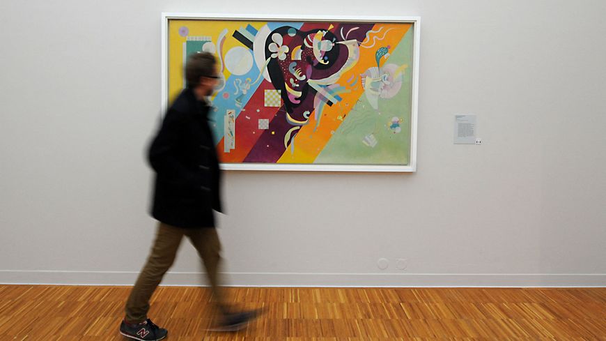 "Composition IX" de Vassily Kandinsky (1936) de l'exposition "Kandinsky, les années parisiennes (1933-1944)" au Musée de Grenoble ; 2016.