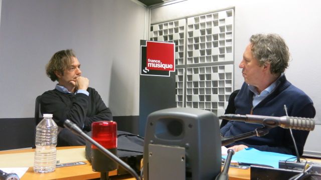 France Musique, studio 361... Stéphane Lerouge & Benoît Duteurtre (g. à d.)