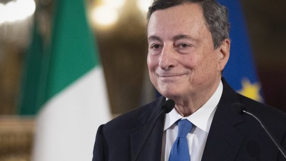 Rome le 3 février 2021 : Mario Draghi, l'ancien président de la BCE, après un entretien avec le président italien Sergio Mattarella au Palais du Quirinal ©AFP - ALESSANDRA TARANTINO / POOL