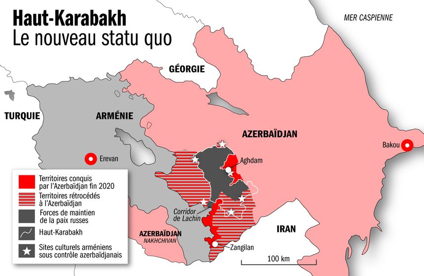 L'Azerbaïdjan a reconquis militairement une grande partie des territoires perdus au profit de l'Arménie entre 1991 et 1994.