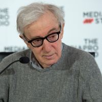 Le cinéaste Woody Allen en conférence de presse à San Sebastian en 2019