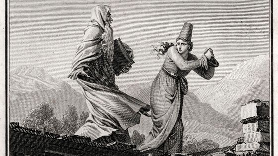 llustration gravée de son roman 'Zadig' Légende: 'L'enfant tombe, reparait un moment sur l'eau, et est engouffré dans le torrent.' Édition publiée 1809, Paris. ©Getty - Culture Club