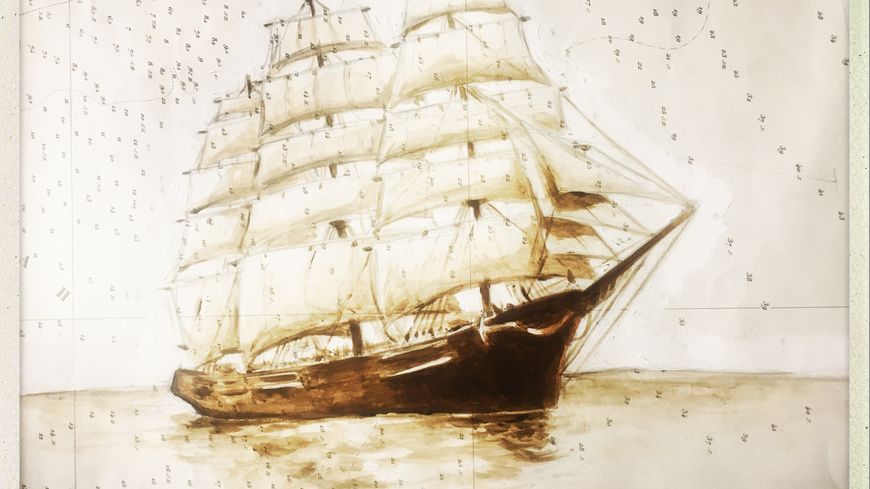 Dessin du St Paul par Thomas Duranteau, extrait de l'ouvrage "Narcisse Pelletier, la vraie histoire du sauvage blanc" coécrit avec Xavier Porteau (Elytis. Diffusion Harmonia Mundi, 2016).
