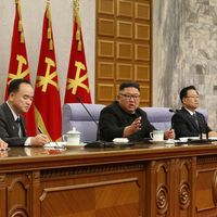 Kim Jung Un à Pyongang le 12 février 2021.
