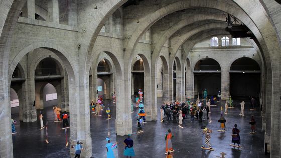 Vue de l'exposition de l'artiste Lubaina Himid au CAPC de Bordeaux, en octobre 2019. ©Maxppp - Laurent Theillet