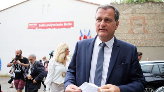 Louis Alliot est le maire de Perpignan (Pyrénées-Orientales) depuis le 28 juin 2020. Il s'agit de la seule ville de plus de 100 000 habitants dirigée par le Rassemblement national. ©AFP - Raymond Roig