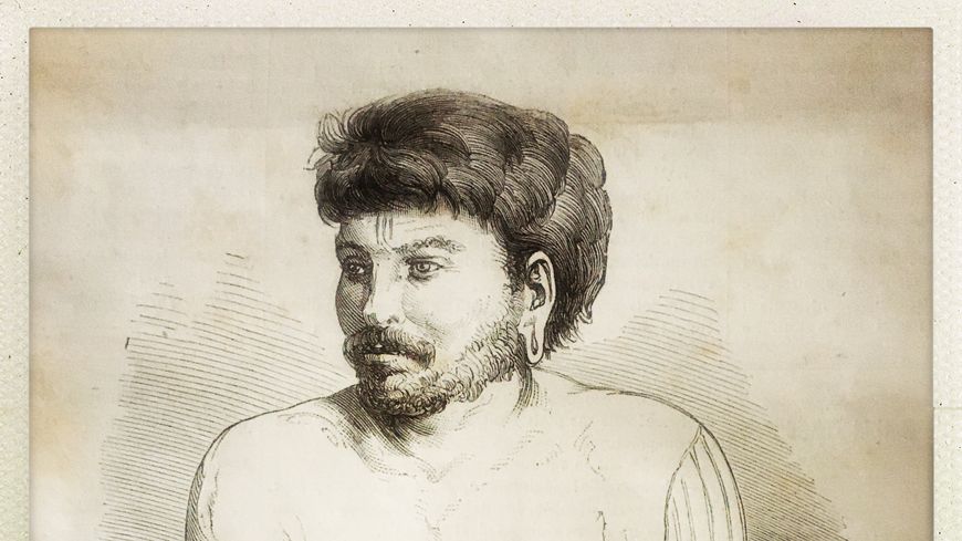 Narcisse Pelletier représenté sur une Illustration d'époque