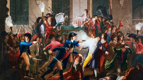 Arrestation de Maximilien Robespierre, avocat et homme politique, grande figure de la Révolution française, dans la nuit du 28 juillet 1794 avant d'être guillotiné. ©Getty - © DEA PICTURE LIBRARY / Coll. De Agostini