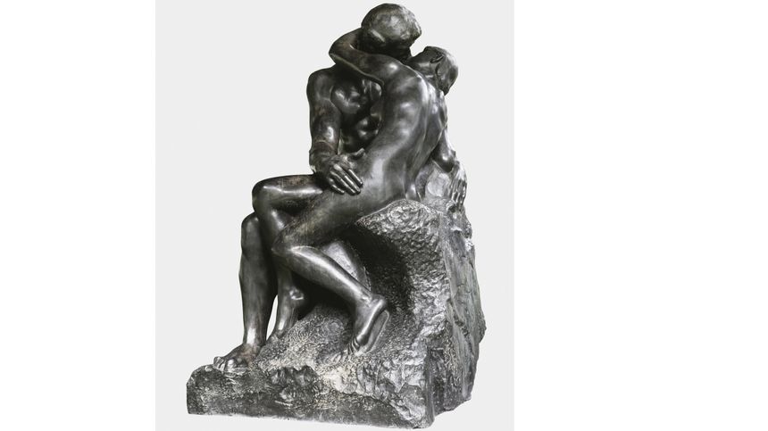 Auguste Rodin : Le Baiser, grand modèle, 1889–1898 Bronze (Coubertin, 2008), 181,5 x 112,3 x 117 cm. Collection Fondation Pierre Gianadda, Martigny