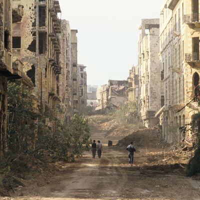 L'ancienne ligne verte, avant la reconstruction du centre-ville de Beyrouth, en 1990.